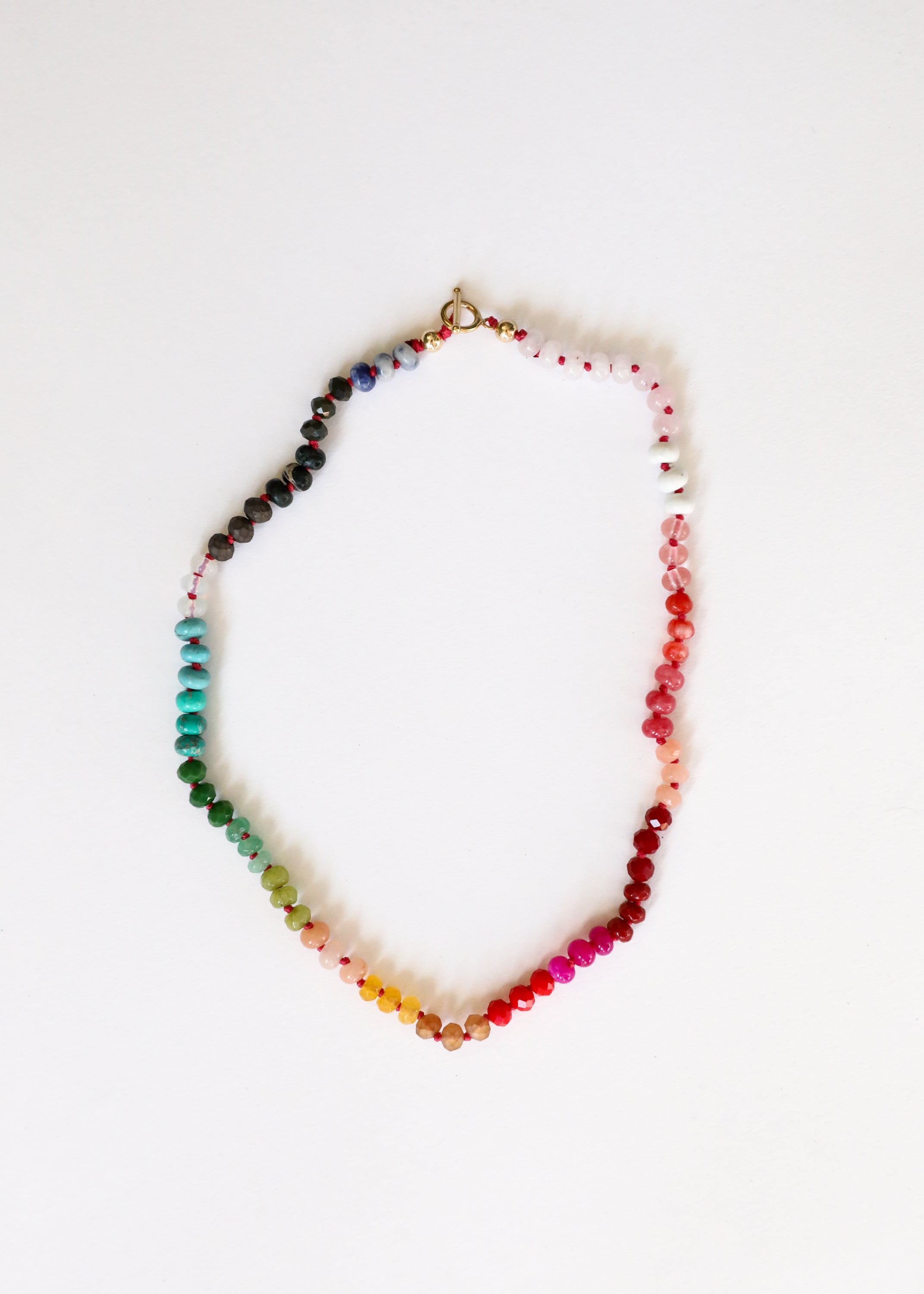 Natural Gemstone Necklace + 14k Gold Filled Toggle : Paradise