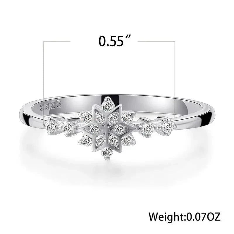 Fashion Luxury 925 Sterling Silver Snowflake Ring  - 2021 Trending Fashion Jewelry for women Wedding Band Ring Promise Love Engagement Rings