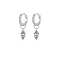 Moissanite 925 Sterling Silver Geometric Hoop Earrings For Women Fine Jewelry
