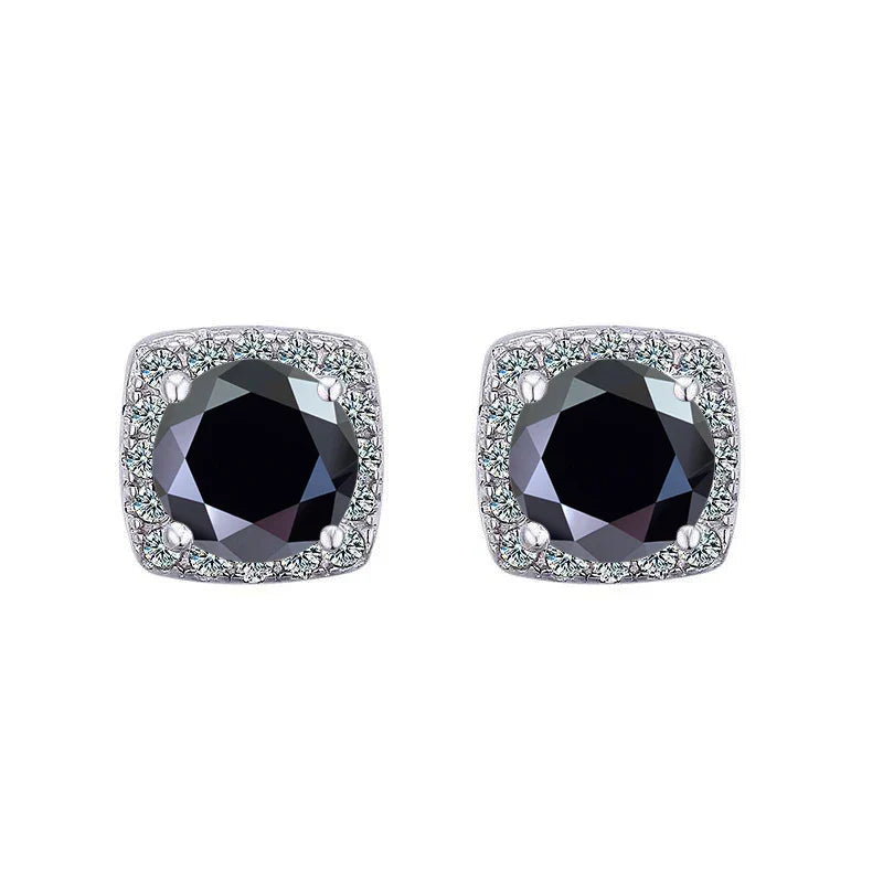 Moissanite Stud Earrings 925 Sterling Silver Round Cut Classic Women's Jewelry