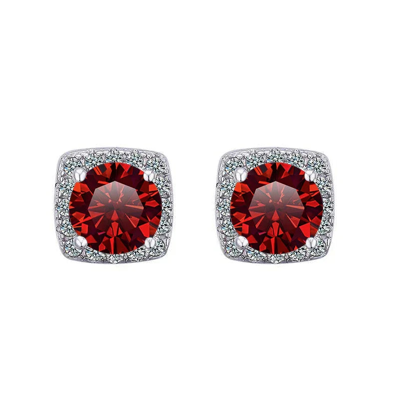 Moissanite Stud Earrings 925 Sterling Silver Round Cut Classic Women's Jewelry