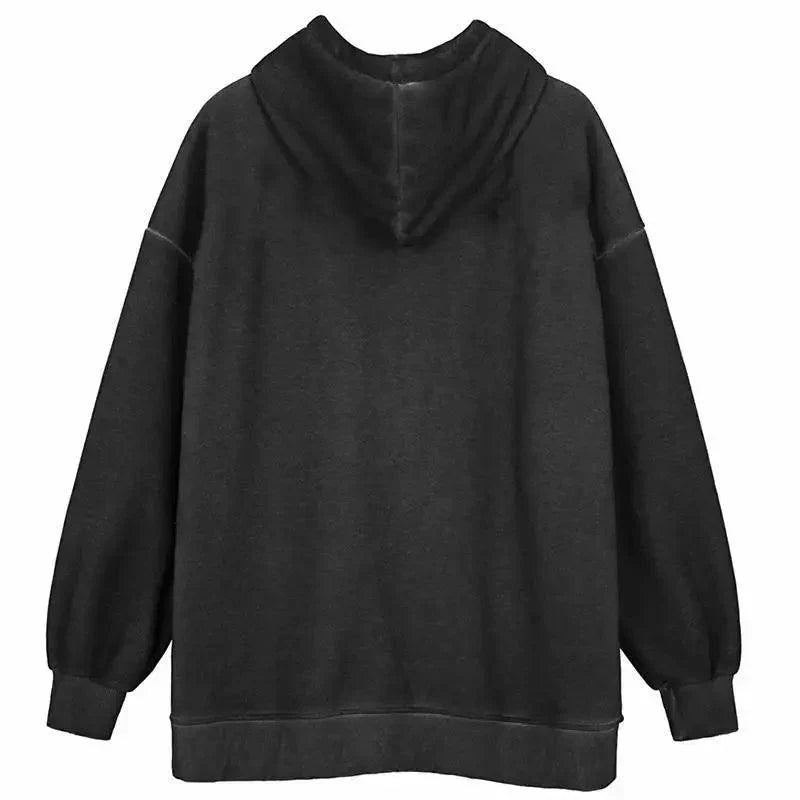 New Trendy Vintage Hip Hop Streetwear Women Hoodies Angel Dark Print Zipper Jacket Coat Hooded Top Clothes Men Women Punk Outwear