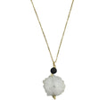 Solar Quartz Lava Necklace Layered Pendant Natural Protection Stone Jewelry